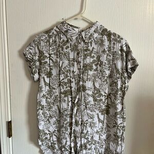 Floral Print Short Sleeve Blouse